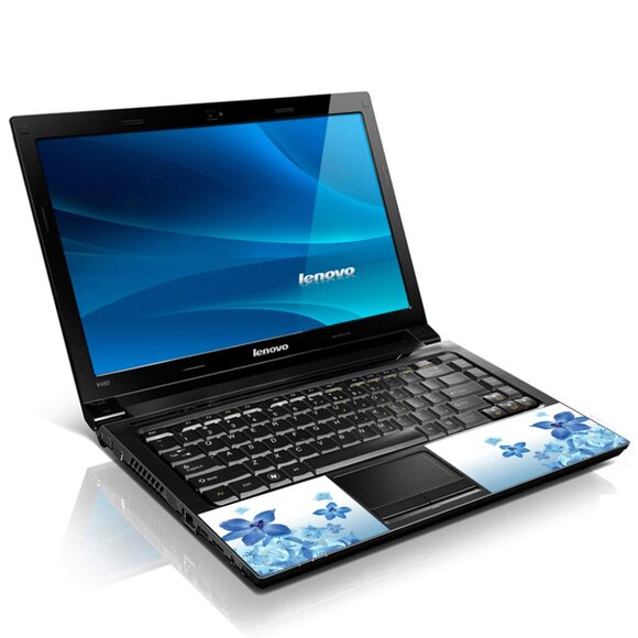 LSS 15.6 & 17.3 Inches Laptop Notebook Skin Sticker Decal - Blue Neon Flower - Picture 2 of 2